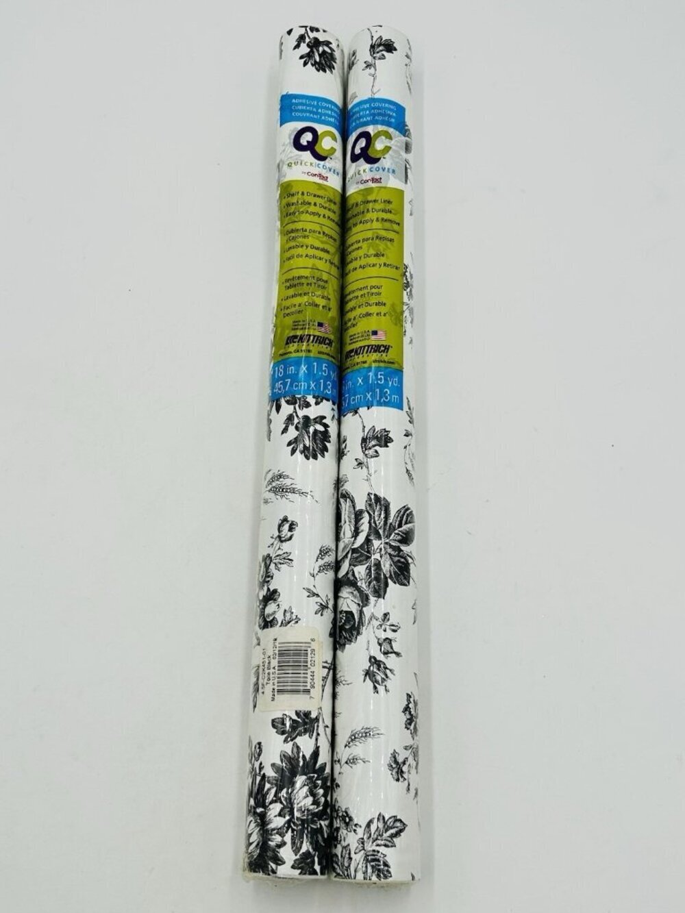 Contact Quick Cover Toile Black 18" x 1.5 Yards Washable 2 Rolls USA